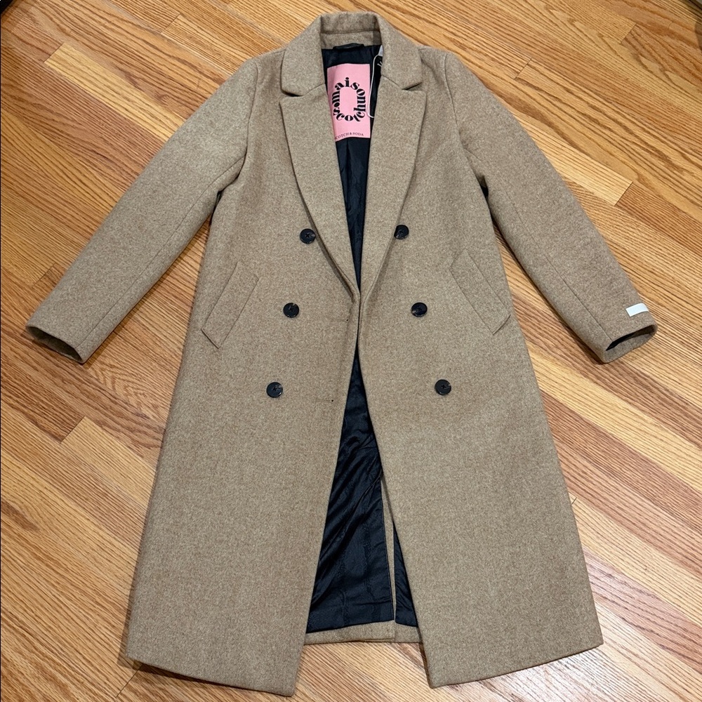 New Scotch & Soda Maison Scotch camel tan coat